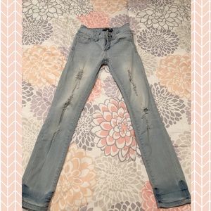 Girls distressed jeans size 8
